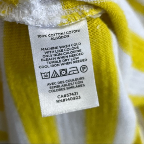 LOFT Striped Tie Waist V-Neck Yellow Midi Dress Size XS - Picture 11 of 12